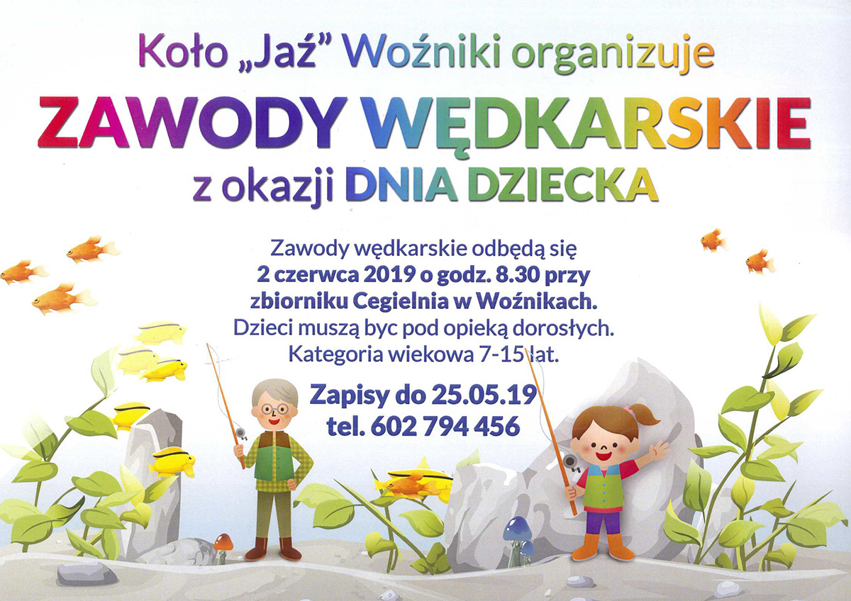 Zawody wędkarskie 2 czerwca Cegielnia w Woźnikach